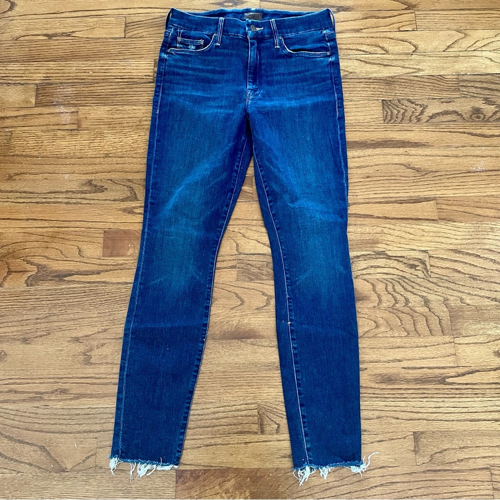 Mother Denim Jeans The Looker Ankle Fray Invitation Only Dark Wash Women’s Sz 28 - Picture 1 of 12